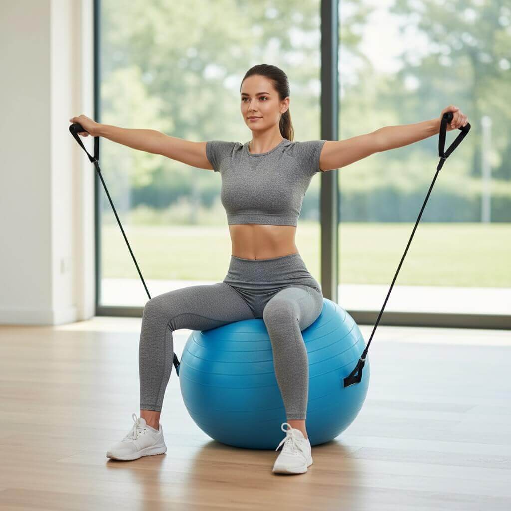 Balón Pilates con Bandas